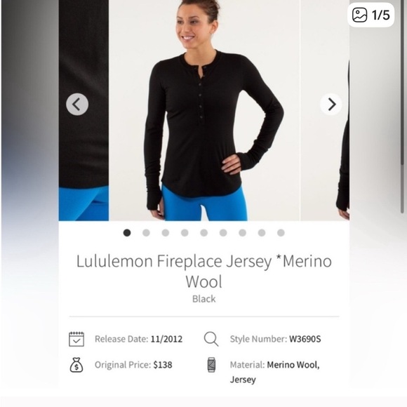 Lululemon fireplace  Merino Wool Long-Sleeve Top - Picture 1 of 5